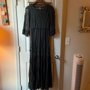 Free People Maxi Dress Hunter Green XS